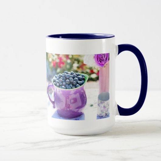 Mooie Paarse Bosbes Scene Koffiekop Mok (Rechts)