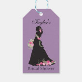 Mooie Paarse bridal Silhouette Cadeaulabel (Voorkant)
