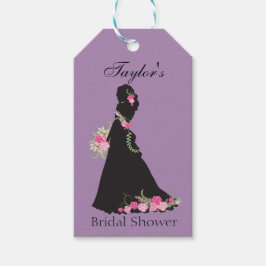 Mooie Paarse bridal Silhouette Cadeaulabel