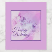 Mooie Paarse Butterflies Birthday Wijn Etiket (Enkel label)