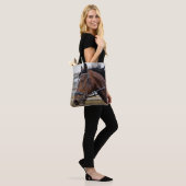 Mooie paarse Canvas tas (Op model)