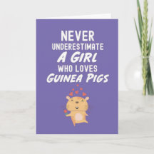 Mooie Paarse Cavia Kaarten Voor Baby Meisjes Kinde