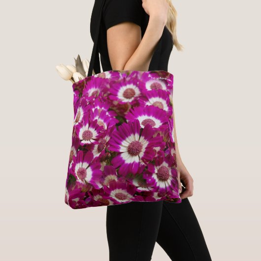 Mooie Paarse Cineraria Flowers Tote Bag (Dichtbij)