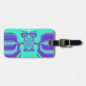 Mooie Paarse cyaan iriserende blauwe vector kleur Bagagelabel (Voorkant horizontaal)