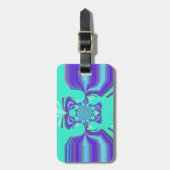 Mooie Paarse cyaan iriserende blauwe vector kleur Bagagelabel (Voorkant verticaal)