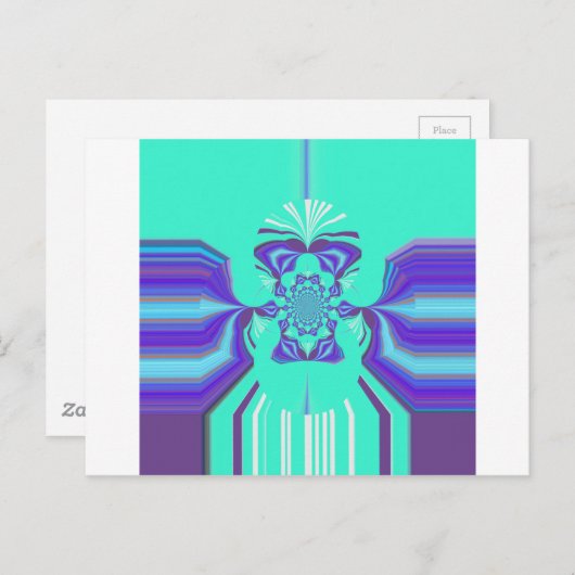 Mooie Paarse cyaan iriserende blauwe vector kleur Briefkaart (Voorkant / Achterkant)