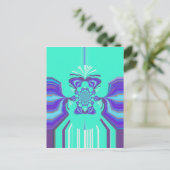 Mooie Paarse cyaan iriserende blauwe vector kleur Briefkaart (Staand voorkant)