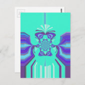 Mooie Paarse cyaan iriserende blauwe vector kleur Briefkaart (Voorkant / Achterkant)