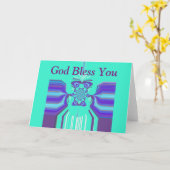 Mooie Paarse cyaan iriserende blauwe vector kleur Kaart (Gele Bloem)