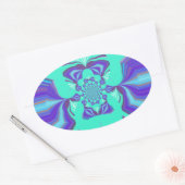 Mooie Paarse cyaan iriserende blauwe vector kleur Ovale Sticker (Envelop)