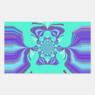 Mooie Paarse cyaan iriserende blauwe vector kleur Rechthoekige Sticker