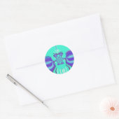 Mooie Paarse cyaan iriserende blauwe vector kleur Ronde Sticker (Envelop)