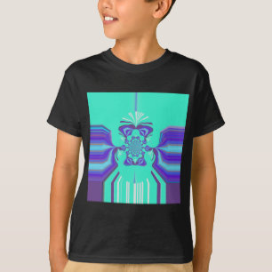 Mooie Paarse cyaan iriserende blauwe vector kleur T-shirt