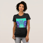 Mooie Paarse cyaan iriserende blauwe vector kleur T-shirt (Voorkant volledig)