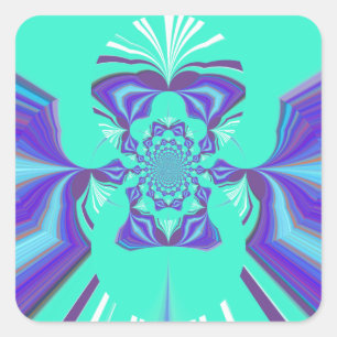 Mooie Paarse cyaan iriserende blauwe vector kleur Vierkante Sticker