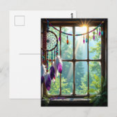 Mooie paarse dromenvanger in raam   briefkaart (Voorkant / Achterkant)