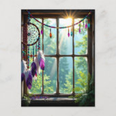 Mooie paarse dromenvanger in raam   briefkaart (Voorkant)
