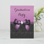 Mooie Paarse Edelsteen Boog & Glitters Afstuderen Kaart (Staand voorkant)