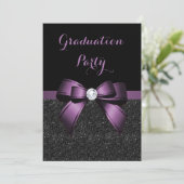 Mooie Paarse Edelsteen Boog & Glitters Afstuderen Kaart (Staand voorkant)