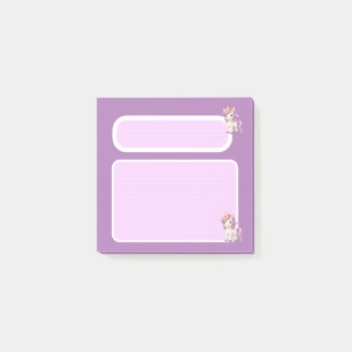 Mooie Paarse Eenhoorn Memo Pad Twee Secties Post-i Post-it® Notes