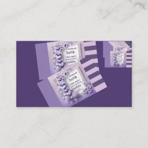 Mooie Paarse Eid Mubarak Kaart Ontwerp Visitekaartje