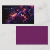 Mooie Paarse en Blauwe Abstracte Bloemen Visitekaartje (Voorkant / Achterkant)