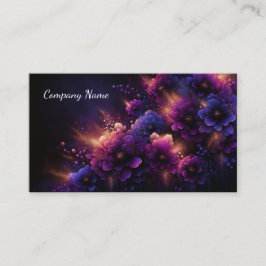 Mooie Paarse en Blauwe Abstracte Bloemen Visitekaartje