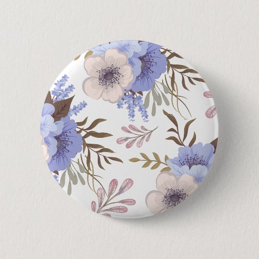 Mooie Paarse en blauwe bloem Ronde Button 5,7 Cm (Voorkant)