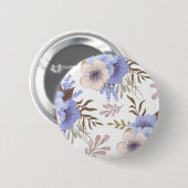 Mooie Paarse en blauwe bloem Ronde Button 5,7 Cm (Voorkant /achterkant)