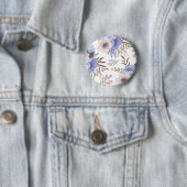 Mooie Paarse en blauwe bloem Ronde Button 5,7 Cm (In situ)