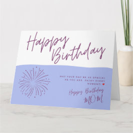 Mooie Paarse en blauwe Happy Birthday Kaart voor