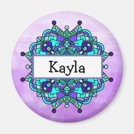 Mooie Paarse en Blauwe Mandala Magneet