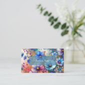 Mooie Paarse en Blauwe Wildbloemen Visitekaartje (Staand voorkant)