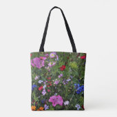 Mooie Paarse en blauwe wilde bloemen Tote Bag (Achterkant)