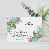 Mooie Paarse en Blauwgroen bloem - RSVP (Staand voorkant)