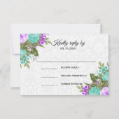 Mooie Paarse en Blauwgroen bloem - RSVP (Achterkant)