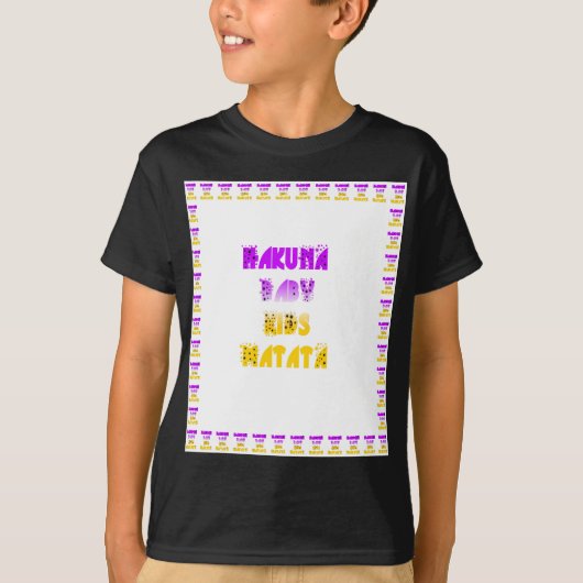 Mooie Paarse en gele Hakuna Matata Baby Kinder T-shirt (Voorkant)