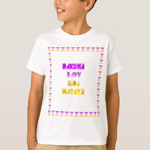 Mooie Paarse en gele Hakuna Matata Baby Kinder T-shirt