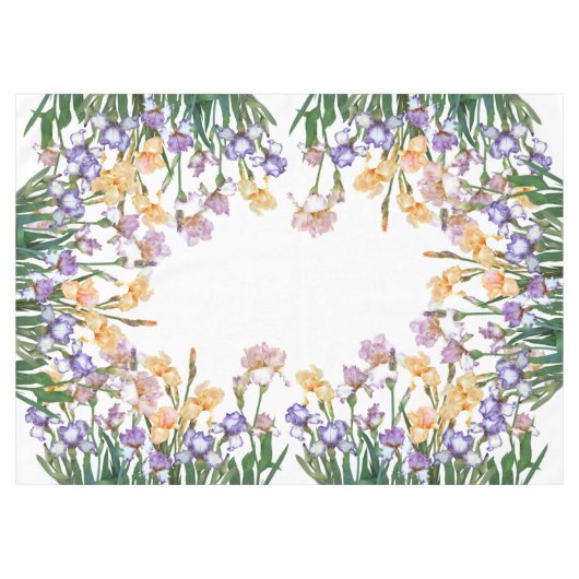 Mooie Paarse en gele IRIEN/Lentbloem Tafelkleed (Voorkant (Horizontaal))