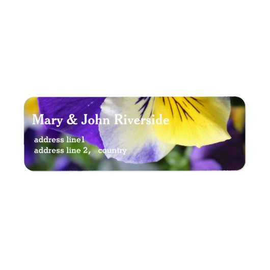 mooie paarse en gele pantserbloemen etiket (Voorkant)