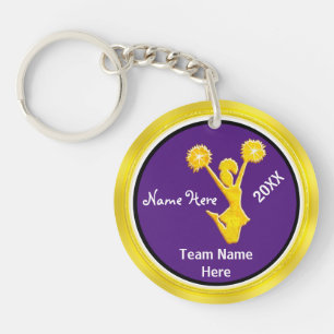Mooie Paarse en Gouden, Cheer Sleutelhangers PERSO