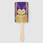 Mooie Paarse en gouden Jubileum programma fans Handwaaier (Voorkant)