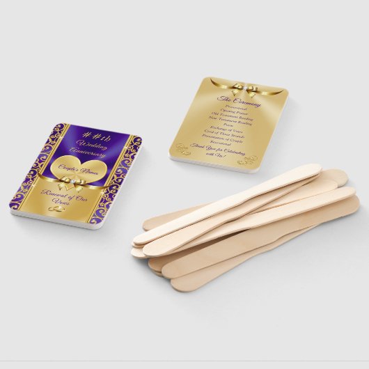 Mooie Paarse en gouden Jubileum programma fans Handwaaier (Niet-gemonteerd)