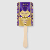 Mooie Paarse en gouden Jubileum programma fans Handwaaier (Voorkant)
