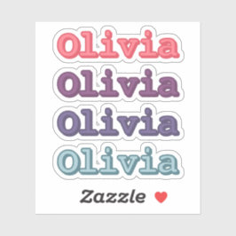 Mooie paarse en pastelkleuren Aangepaste naam voor Sticker