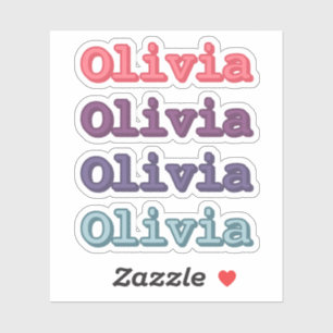 Mooie paarse en pastelkleuren Aangepaste naam voor Sticker
