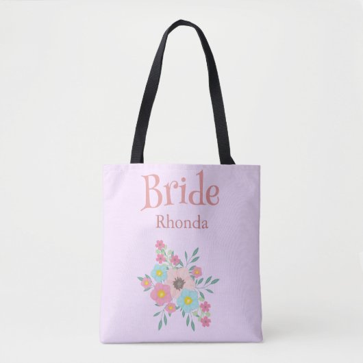 Mooie paarse en roze bloemen tote bag (Voorkant)