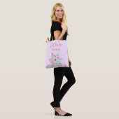 Mooie paarse en roze bloemen tote bag (Op model)