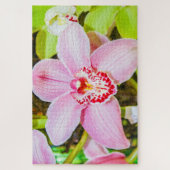 Mooie paarse en witte bloem legpuzzel (Verticaal)