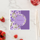 Mooie paarse en witte bloemenservetten 4 servet (Insitu)